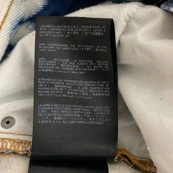 Palm Angels Jeans Tie & Dye Skinny Fit 30/30 Destroyed Blue White Button Fly - Picture 14 of 16